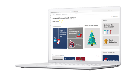 Mock-Up Intranet der Weihnachtselfen