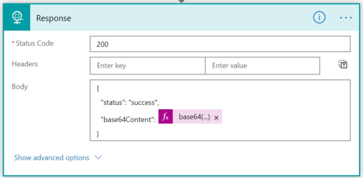 Screenshot Response im PDF-Konverter in Power Automate