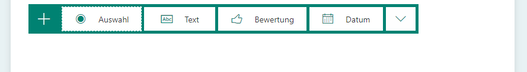 Screenshot Antwortmöglichkeiten bei einer Umfrage in Microsoft Forms auszuwählen