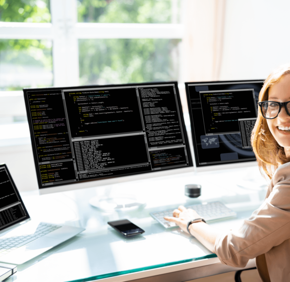 Programmer Woman Coding On Computer