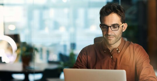 Businessman using a laptop