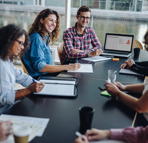 Diverse group of business team in boardroom meeting