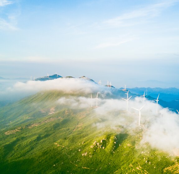 Wind power generation on the mountain