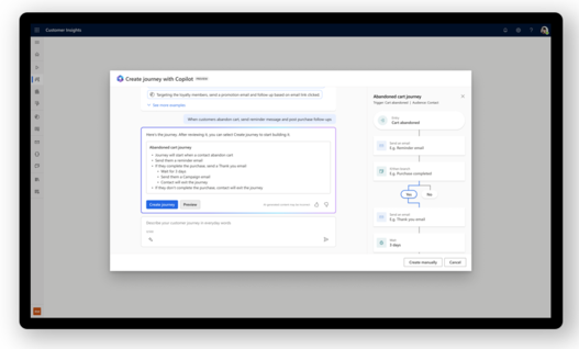 Mock-Up Microsoft Dynamics Customer Insights Journey Modul