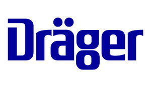 Logo der Firma Dräger Firmenname als Schriftzug in blau